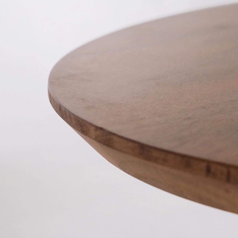 Table de salle à manger ovale en bois massif à pied mikado en métal 180 cm