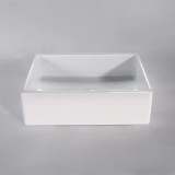 Vasque à poser pour salle de bain, blanc brillant, résine composite - Nova