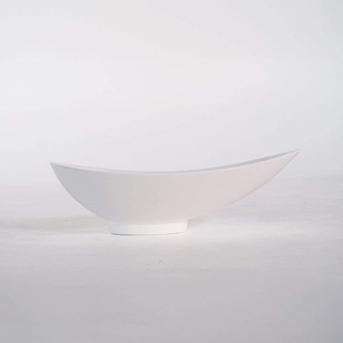 Vasque ronde en céramique, blanc brillant - Ida