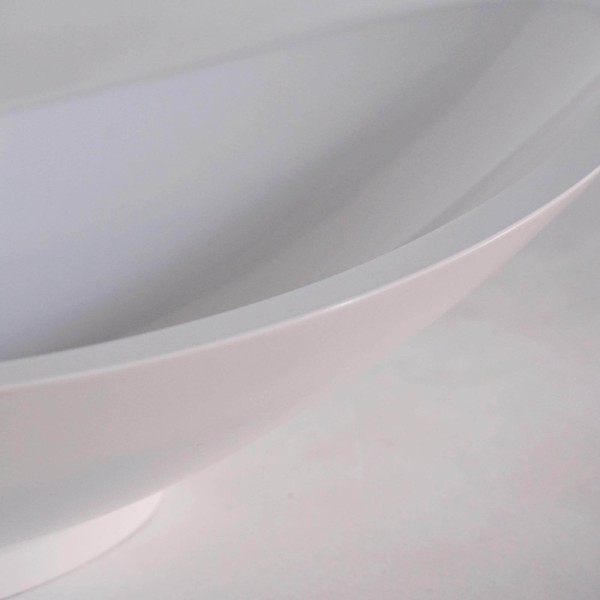 Vasque ronde en céramique, blanc brillant - Bora