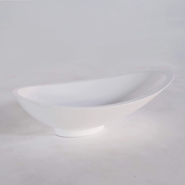 Vasque à poser de salle de bain, blanc brillant, résine composite - Ida