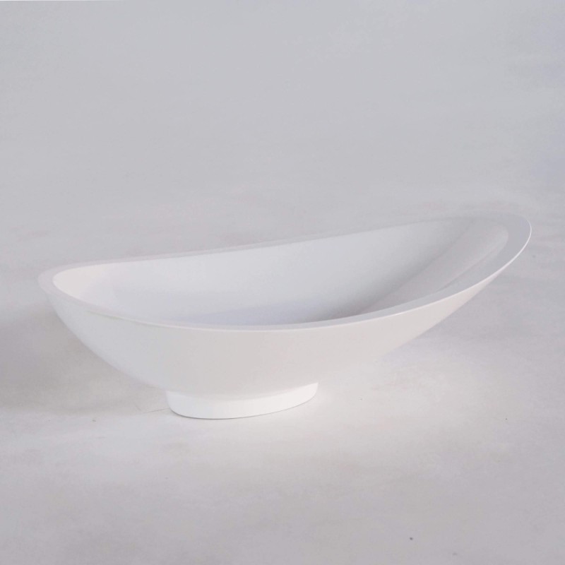 Vasque à poser de salle de bain, blanc brillant, résine composite - Ida