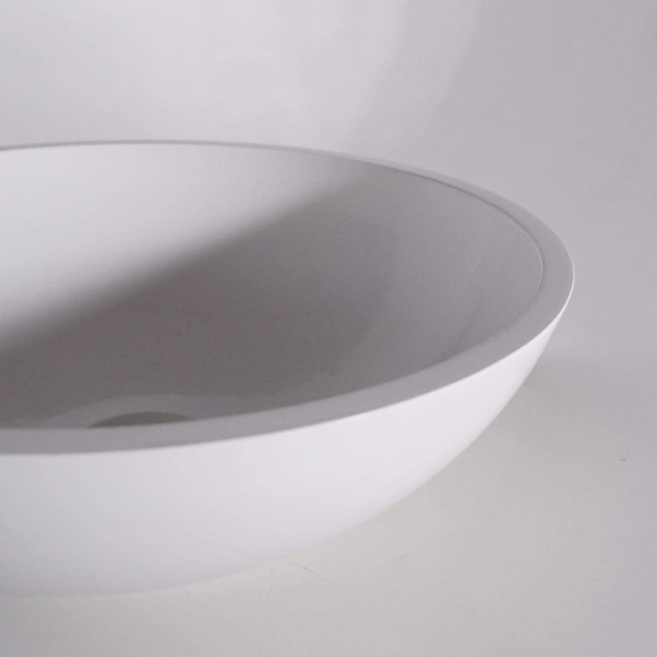 Vasque à poser en céramique, blanc brillant - Ida