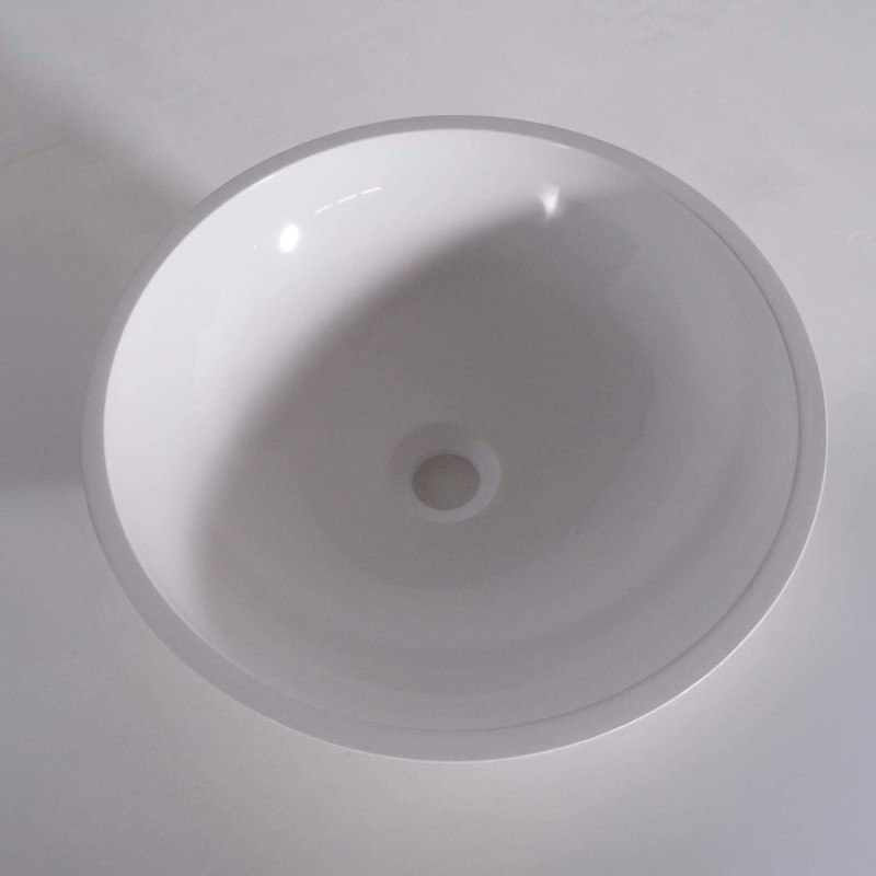 Vasque à poser en céramique, blanc brillant - Ida