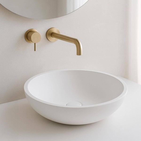 Vasque à poser en céramique, blanc brillant - Ida