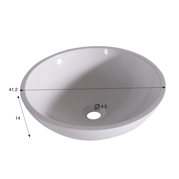 Vasque à poser en céramique, blanc brillant - Ida