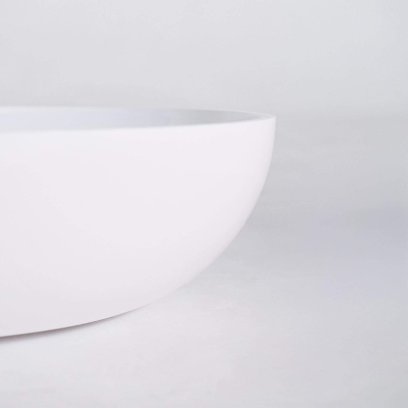 Vasque à poser en céramique ovale, blanc brillant - Slender