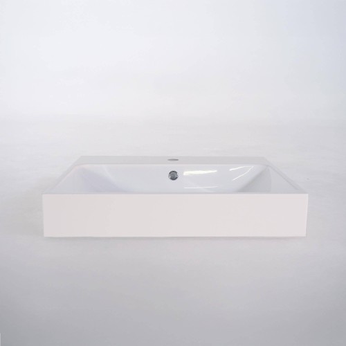 Vasque salle de bain en céramique, blanc brillant - Anna