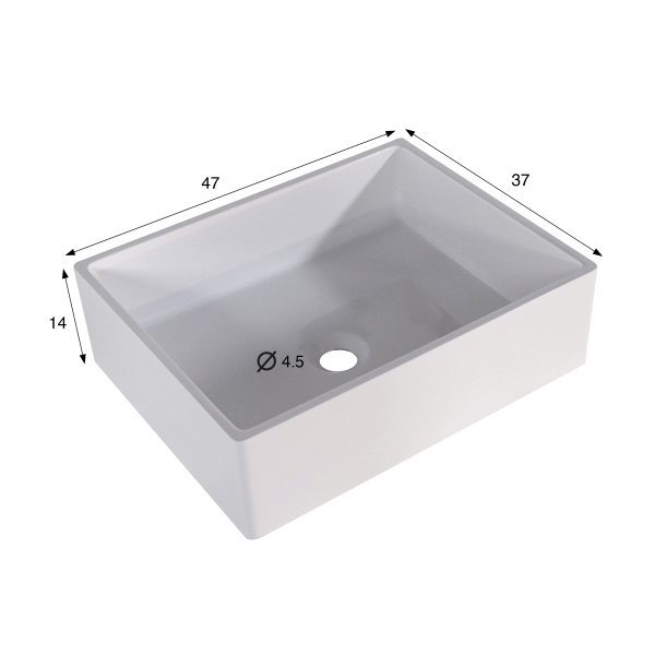 Vasque en céramique à poser, blanc mat - Nova