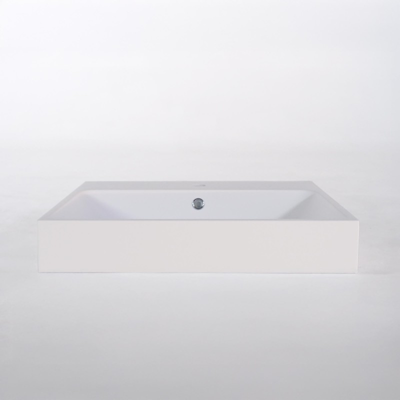 Vasque salle de bain en céramique, blanc mat - Anna