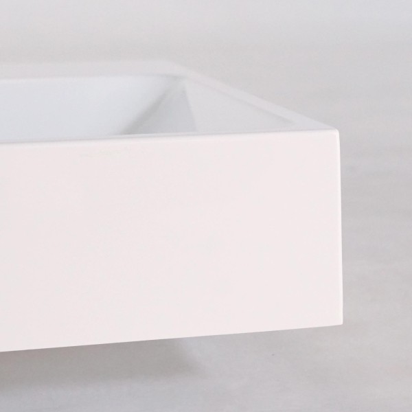 Vasque salle de bain en céramique, blanc mat - Anna