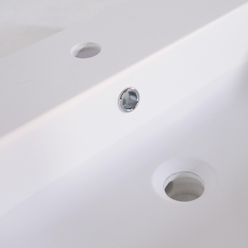 Vasque salle de bain en céramique, blanc mat - Anna