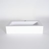Vasque à poser en céramique rectangulaire, blanc mat - Odon