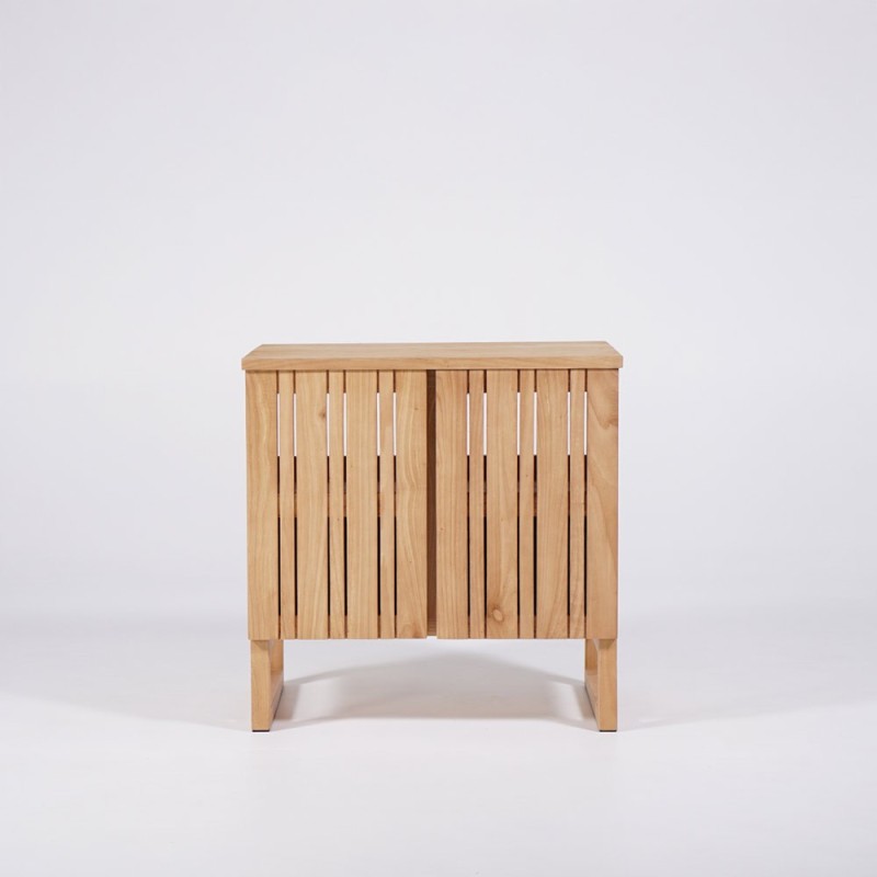 Meuble de salle de bain sous vasque en bois massif 80 cm - Satya