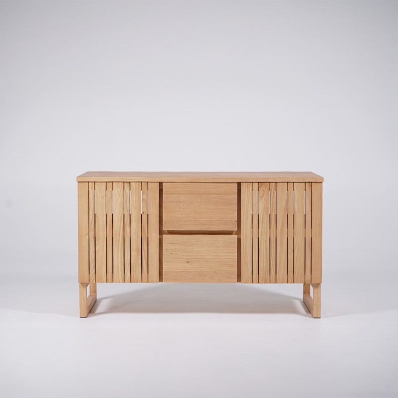 Meuble de salle de bain sous vasque en bois massif 140 cm - Satya