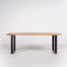 Table bois massif avec pieds métal 180cm - Rustik