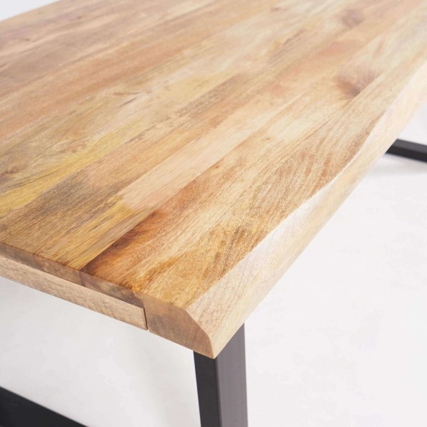Table bois massif avec pieds métal 180cm - Rustik