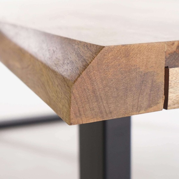 Table bois massif avec pieds métal 180cm - Rustik