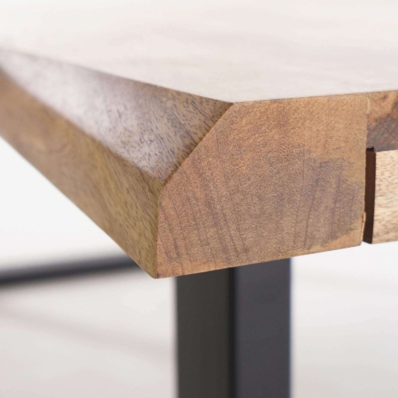 Table bois massif avec pieds métal 180cm - Rustik