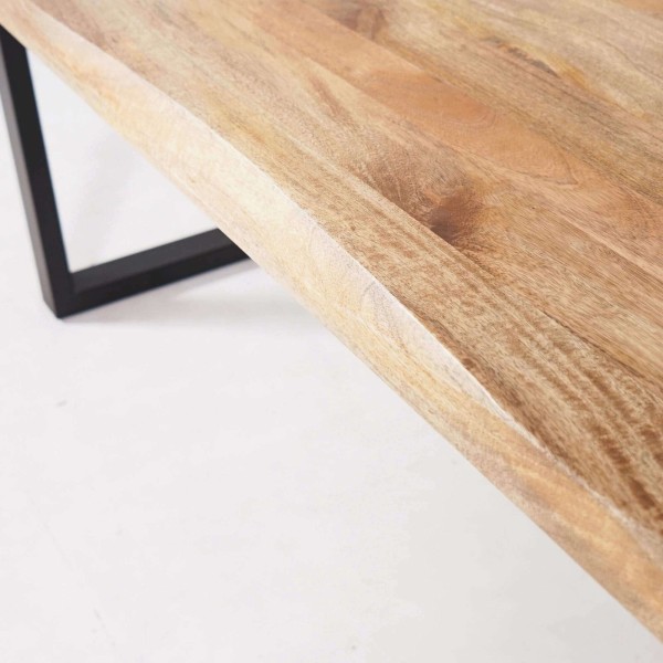 Table bois massif avec pieds métal 200cm - Rustik
