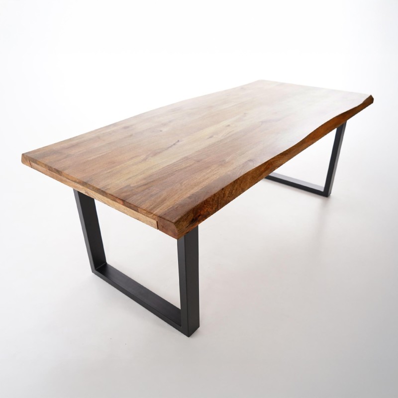 Table bois massif avec pieds métal 160 cm - Rustik