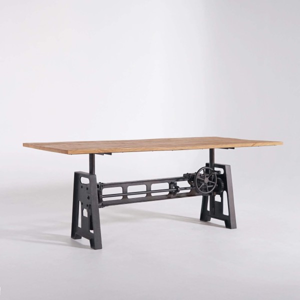Table de salle à manger industrielle réhaussable 200 cm