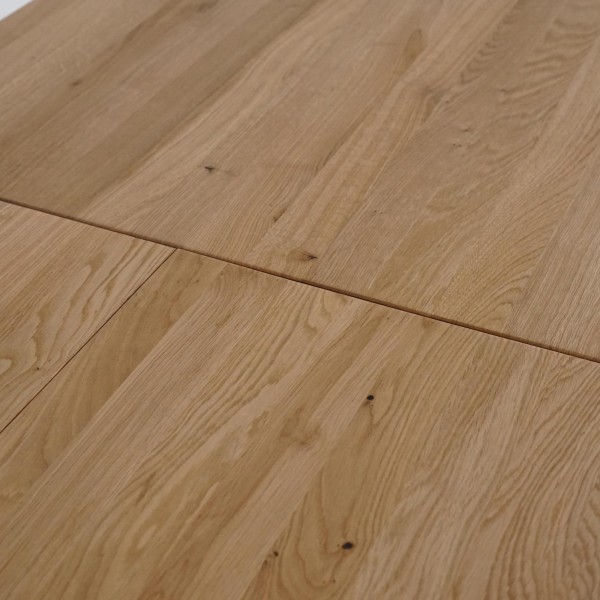 Table à manger rectangulaire en bois de chêne 140 x 80 cm avec allonge 50 cm