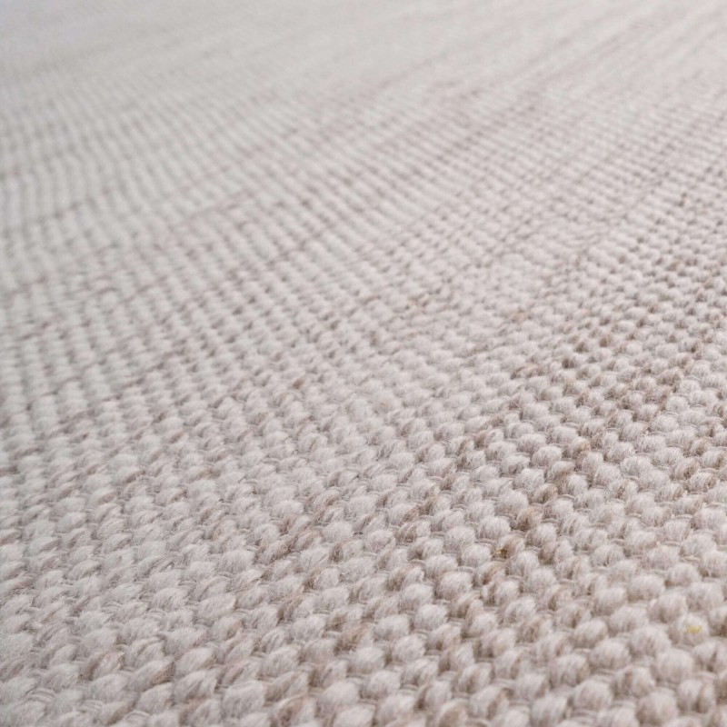Tapis en laine et coton 140x200 cm, beige - Elowen