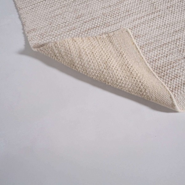 Tapis en laine et coton 140x200 cm, beige - Elowen