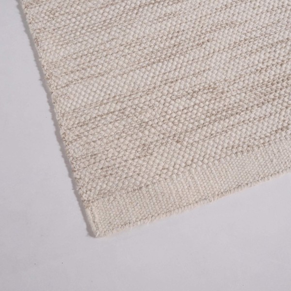 Tapis en laine et coton 160x230 cm, beige - Elowen