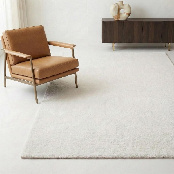 Tapis en laine 140x200 cm, blanc - Handa