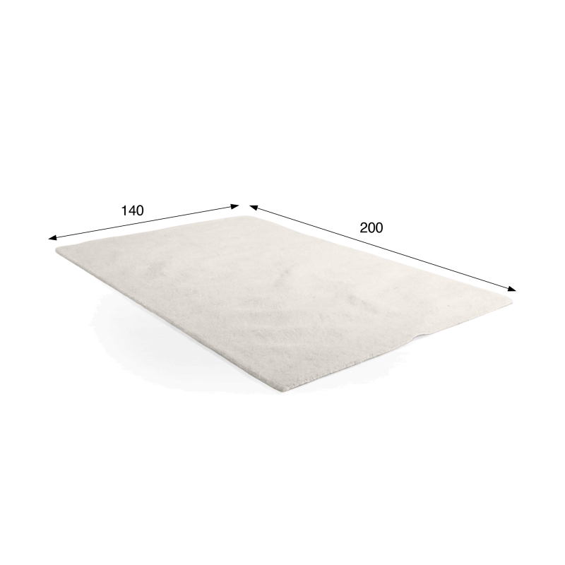 Tapis en laine 140x200 cm, blanc - Handa