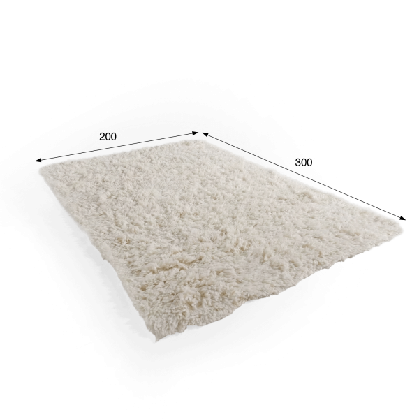 Tapis en laine 200x300 cm, blanc - Ruma