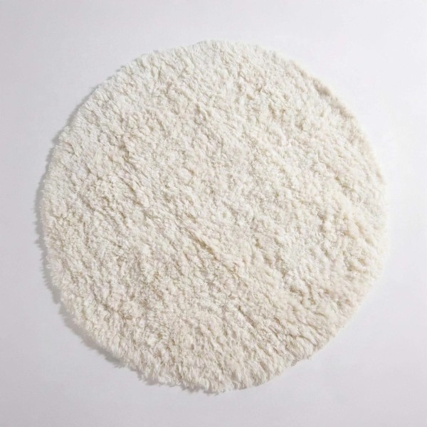 Tapis en laine 150x150 cm, blanc - Ruma