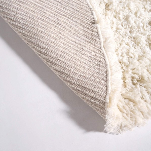 Tapis en laine 150x150 cm, blanc - Ruma