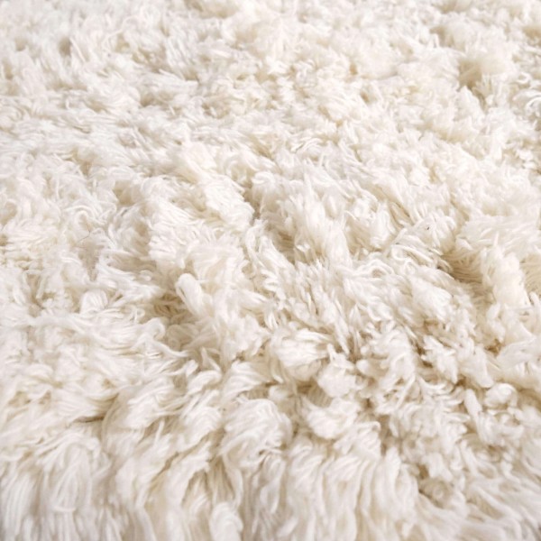 Tapis en laine 200x200 cm, blanc - Ruma