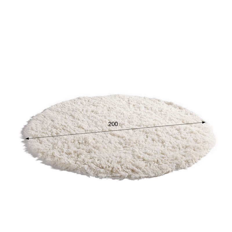 Tapis en laine 200x200 cm, blanc - Ruma