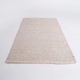 Tapis en laine et coton 140x200 cm, blanc beige - Tessa