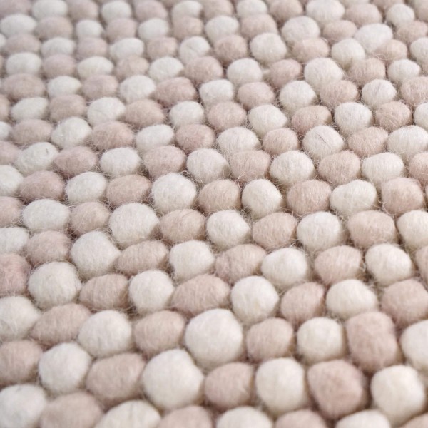 Tapis en laine et coton 140x200 cm, blanc beige - Tessa