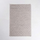 Tapis en laine 140x200 cm, blanc noir - Arvo