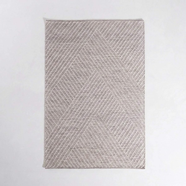 Tapis en laine 140x200 cm, blanc noir - Arvo