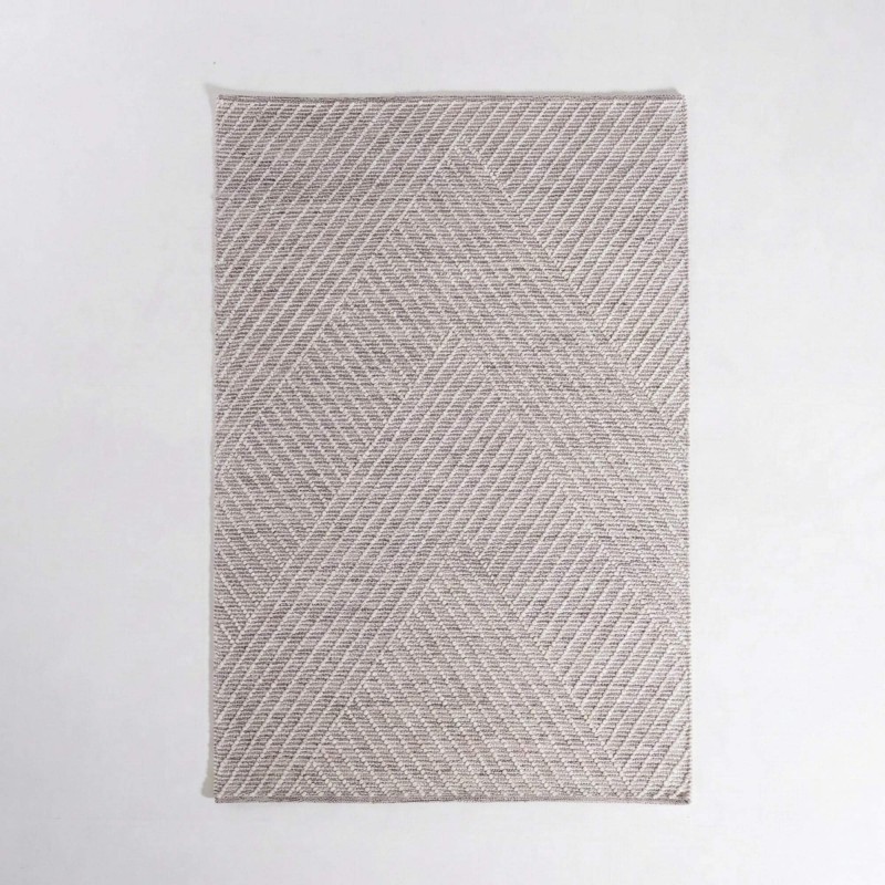 Tapis en laine 140x200 cm, blanc noir - Arvo