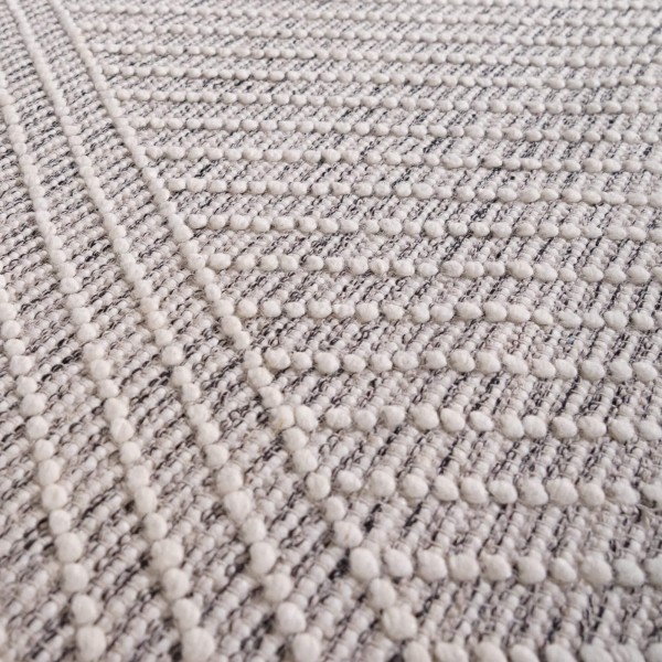 Tapis en laine 140x200 cm, blanc noir - Arvo