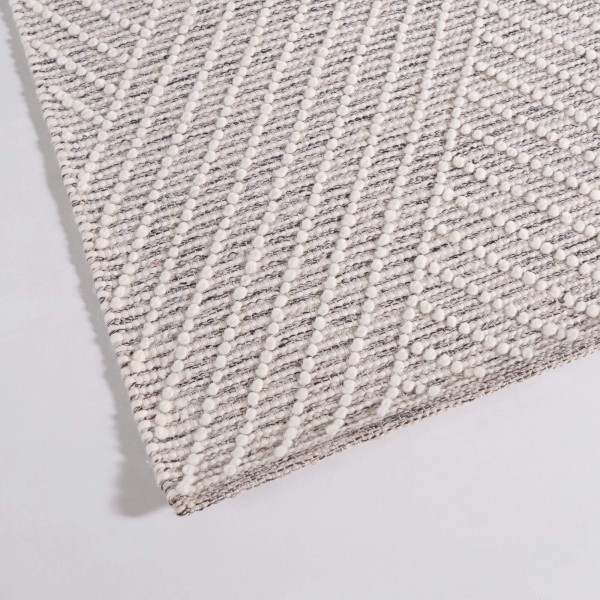 Tapis en laine 140x200 cm, blanc noir - Arvo