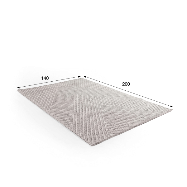 Tapis en laine 140x200 cm, blanc noir - Arvo