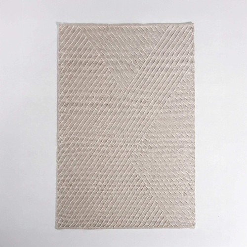 Tapis en laine 140x200 cm, blanc beige - Arvo