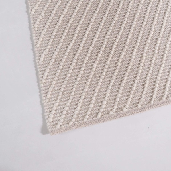 Tapis en laine 140x200 cm, blanc beige - Arvo