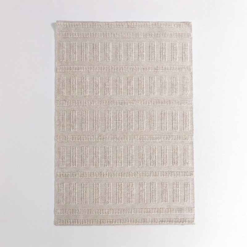 Tapis en laine 140x200 cm, blanc beige - Vela