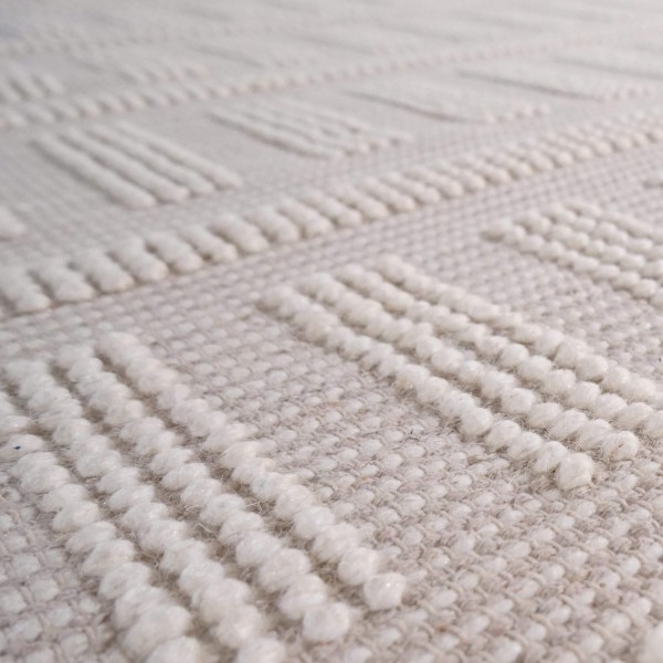 Tapis en laine 140x200 cm, blanc beige - Vela
