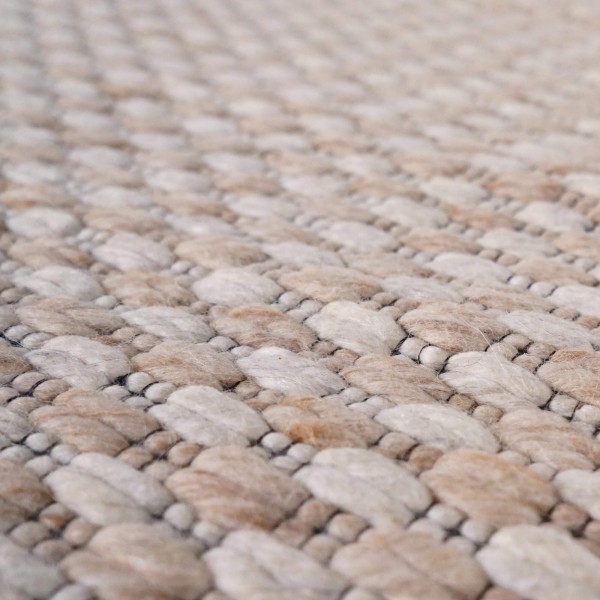 Tapis en laine 140x200 cm, blanc beige - Orin